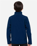 Team 365 TT80Y Youth Leader Soft Shell Jacket - Sport Dark Navy - model back
