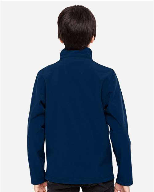 Team 365 TT80Y Youth Leader Soft Shell Jacket - Sport Dark Navy - model back