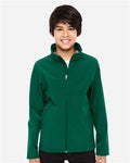 Team 365 TT80Y Youth Leader Soft Shell Jacket - Sport Forest - model front