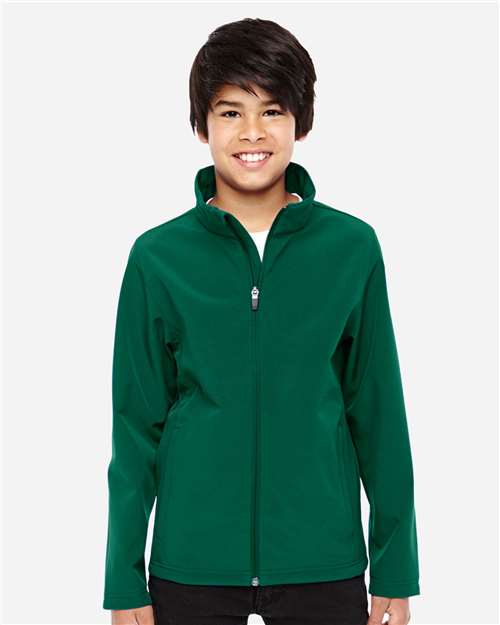 Team 365 TT80Y Youth Leader Soft Shell Jacket - Sport Forest - model front