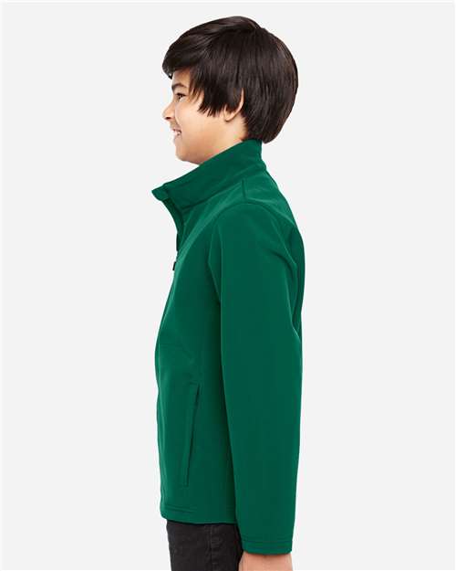 Team 365 TT80Y Youth Leader Soft Shell Jacket - Sport Forest - model side