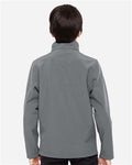 Team 365 TT80Y Youth Leader Soft Shell Jacket - Sport Graphite - model back