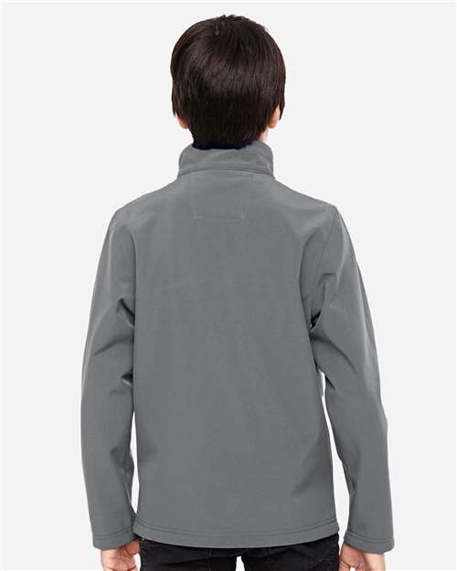 Team 365 TT80Y Youth Leader Soft Shell Jacket - Sport Graphite - model back