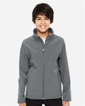 Team 365 TT80Y Youth Leader Soft Shell Jacket - Sport Graphite - model front