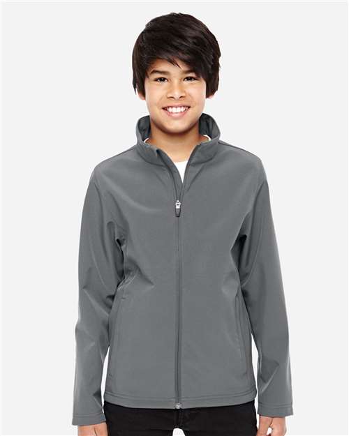 Team 365 TT80Y Youth Leader Soft Shell Jacket - Sport Graphite - model front