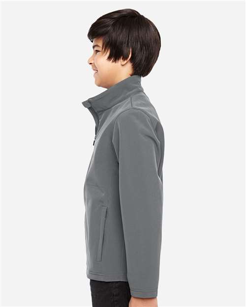 Team 365 TT80Y Youth Leader Soft Shell Jacket - Sport Graphite - model side