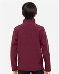Team 365 TT80Y Youth Leader Soft Shell Jacket - Sport Maroon - model back