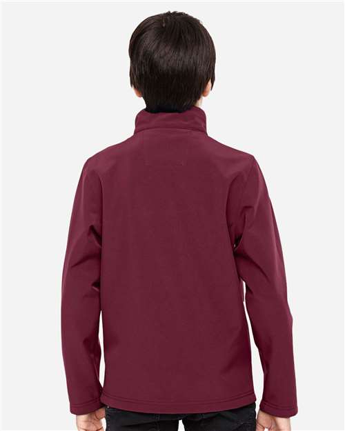 Team 365 TT80Y Youth Leader Soft Shell Jacket - Sport Maroon - model back