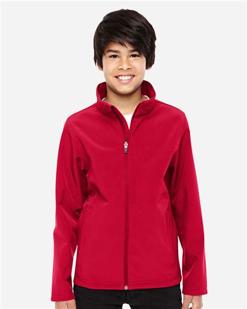 Team 365 TT80Y Youth Leader Soft Shell Jacket - Sport Red - model front