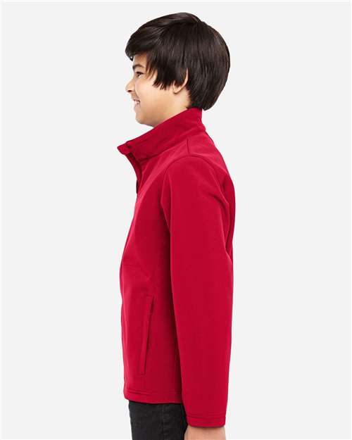 Team 365 TT80Y Youth Leader Soft Shell Jacket - Sport Red - model side