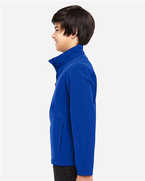 Team 365 TT80Y Youth Leader Soft Shell Jacket - Sport Royal - model side