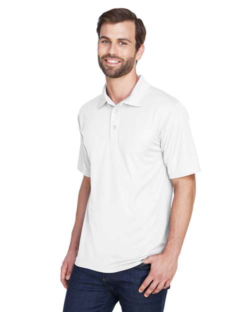 UltraClub 8210 Cool & Dry Mesh Piqué Polo - White - model side