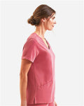 Onna NN310 Women's Invincible V-Neck Stretch Scrub Top - Calm Pink - model side