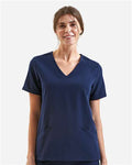 Onna NN310 Women's Invincible V-Neck Stretch Scrub Top - Navy - model front