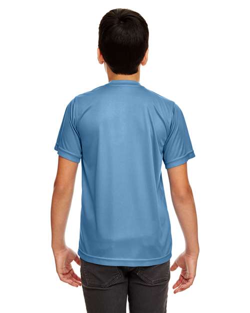 UltraClub 8420Y Youth Cool & Dry Sport Performance Interlock T-shirt - Indigo - model back
