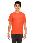 UltraClub 8420Y Youth Cool & Dry Sport Performance Interlock T-shirt - Orange - model front