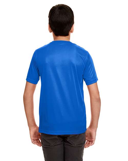 UltraClub 8420Y Youth Cool & Dry Sport Performance Interlock T-shirt - Royal - model back