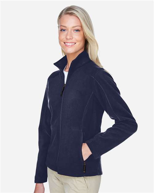 North End 78172 Women's Voyage Fleece Jacket - Classic Navy - model side