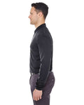 UltraClub 8210LS Cool & Dry Long Sleeve Mesh Piqué Polo - Black - model side