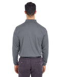 UltraClub 8210LS Cool & Dry Long Sleeve Mesh Piqué Polo - Charcoal - model back