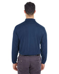 UltraClub 8210LS Cool & Dry Long Sleeve Mesh Piqué Polo - Navy - model back