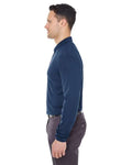 UltraClub 8210LS Cool & Dry Long Sleeve Mesh Piqué Polo - Navy - model side