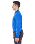 UltraClub 8210LS Cool & Dry Long Sleeve Mesh Piqué Polo - Royal - model side