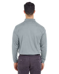 UltraClub 8210LS Cool & Dry Long Sleeve Mesh Piqué Polo - Silver - model back