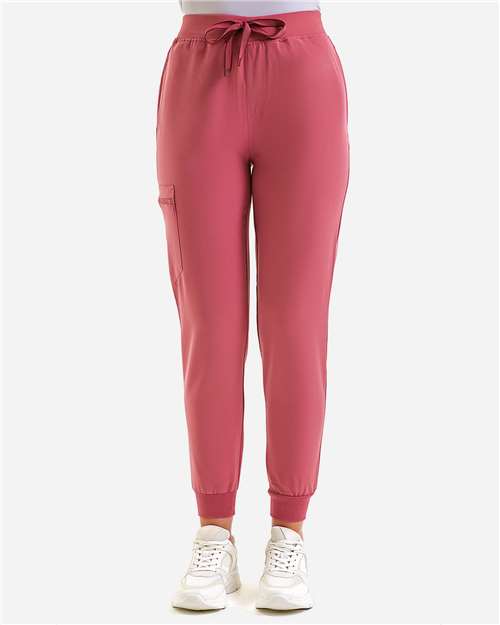 Onna NN610 Women's Energized Stretch Jogger Scrub Pants - Calm Pink - model front