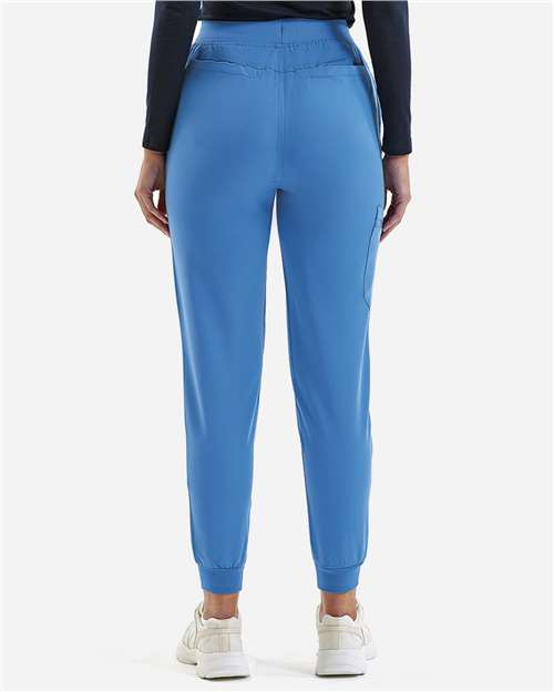 Onna NN610 Women's Energized Stretch Jogger Scrub Pants - Ceil Blue - model back
