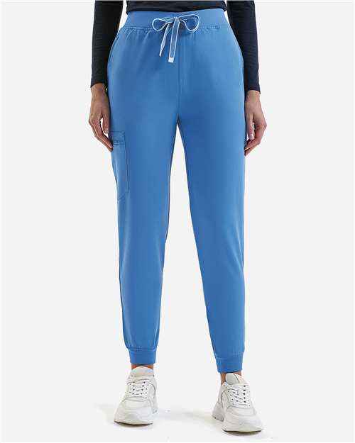 Onna NN610 Women's Energized Stretch Jogger Scrub Pants - Ceil Blue - model front