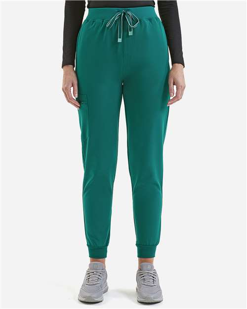 Onna NN610 Women's Energized Stretch Jogger Scrub Pants - Clean Green - model front