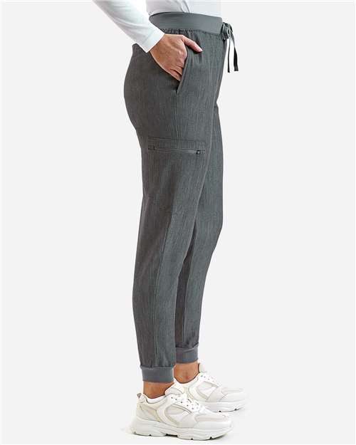 Onna NN610 Women's Energized Stretch Jogger Scrub Pants - Dynamo Grey - model side