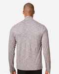 North End NE415 Men's Eclipse Jacquard Quarter-Zip Pullover - Burgundy Heather - model back