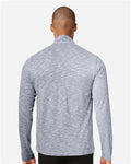 North End NE415 Men's Eclipse Jacquard Quarter-Zip Pullover - Classic Navy Heather - model back