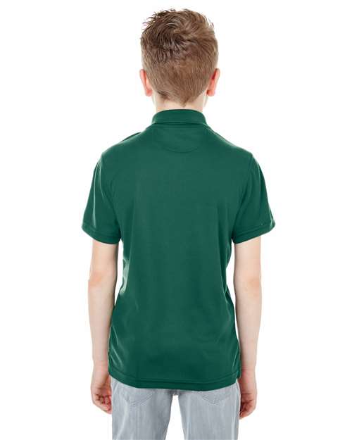 UltraClub 8210Y Youth Cool & Dry Mesh Piqué Polo - Forest Green - model back