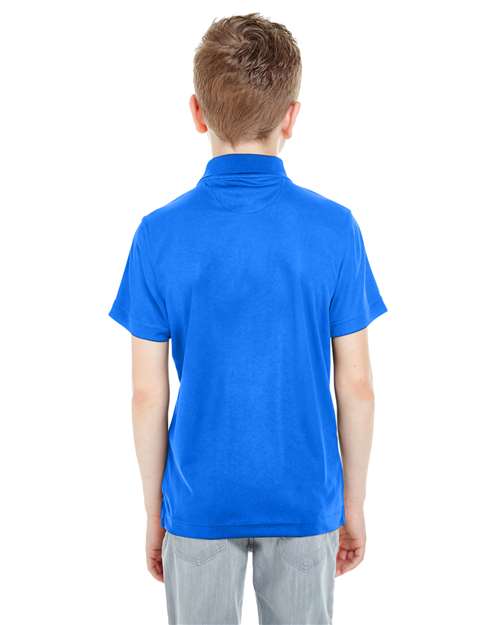 UltraClub 8210Y Youth Cool & Dry Mesh Piqué Polo - Royal - model back