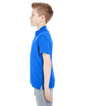 UltraClub 8210Y Youth Cool & Dry Mesh Piqué Polo - Royal - model side