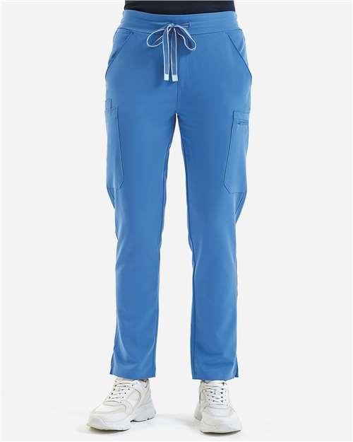 Onna NN600 Women's Relentless Stretch Cargo Scrub Pants - Ceil Blue - model front