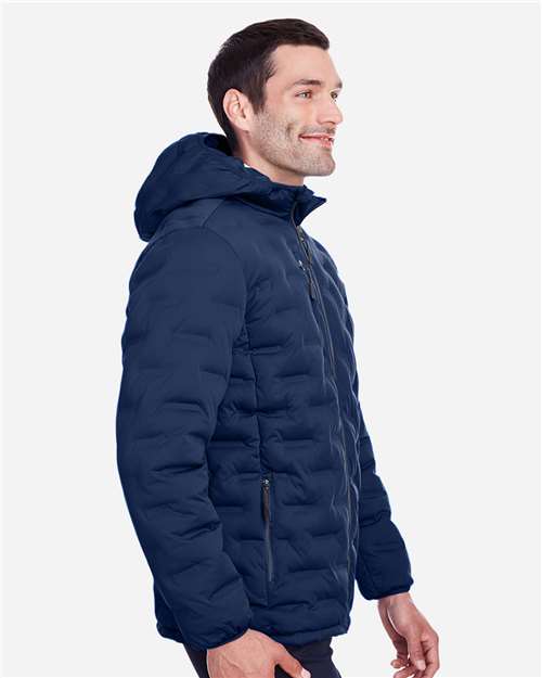 North End NE708 Men's UTK SubDown Loft Puffer Jacket - Classic Navy/ Carbon - model side