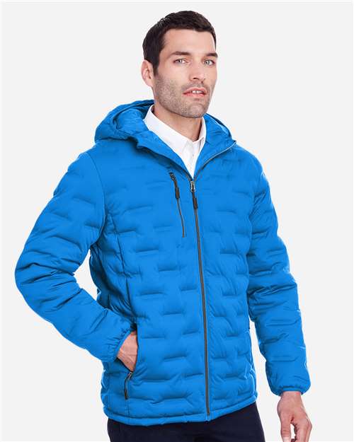 North End NE708 Men's UTK SubDown Loft Puffer Jacket - Olympic Blue/ Carbon - model front