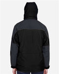 North End 88006 Men's 3-in-1 Two-Tone Parka - Black - model back