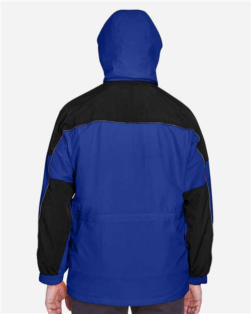 North End 88006 Men's 3-in-1 Two-Tone Parka - Royal Cobalt - model back