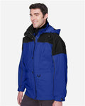 North End 88006 Men's 3-in-1 Two-Tone Parka - Royal Cobalt - model side