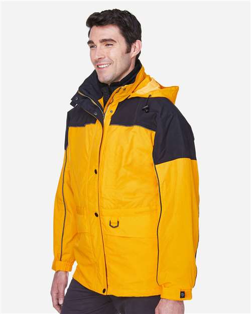 North End 88006 Men's 3-in-1 Two-Tone Parka - Sun Ray - model side