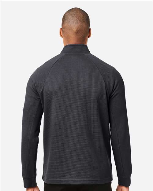 North End NE200 Men's Rhythm Waffle Quarter-Zip Pullover - Carbon - model back