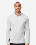 North End NE200 Men's Rhythm Waffle Quarter-Zip Pullover - Platinum - model front