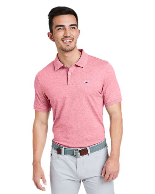 vineyard vines G011147 Men's Edgartown Pique Polo - Lobster Reef - model front