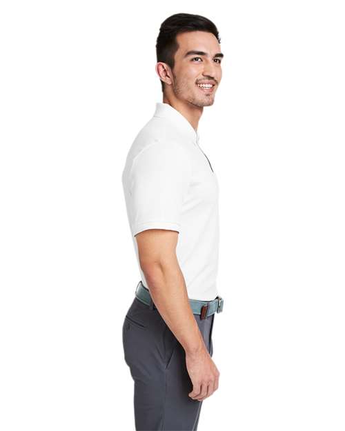 vineyard vines G011147 Men's Edgartown Pique Polo - White Cap - model side