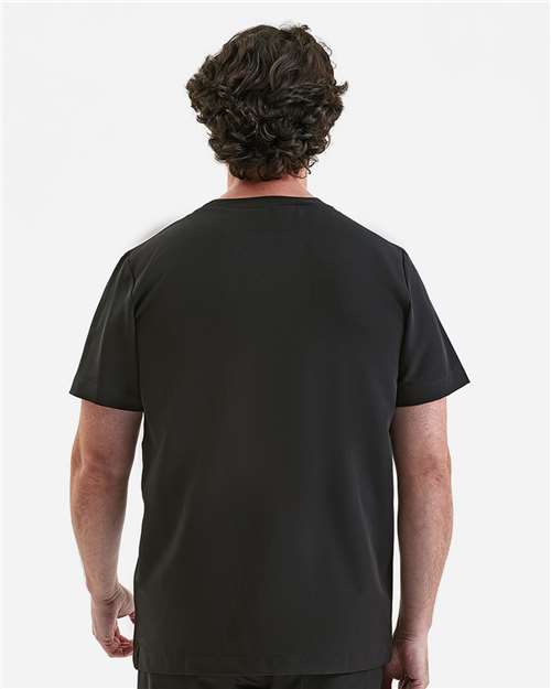 Onna NN200 Men's Limitless V-Neck Stretch Scrub Top - Black - model back